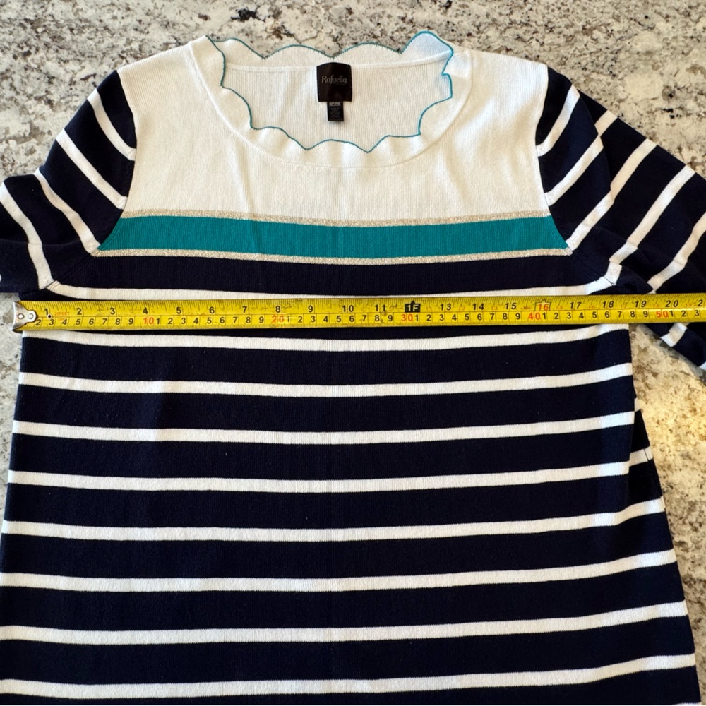 RAFAELLA striped, bell sleeve sweater;‎ MP, EUC - Picture 6 of 8